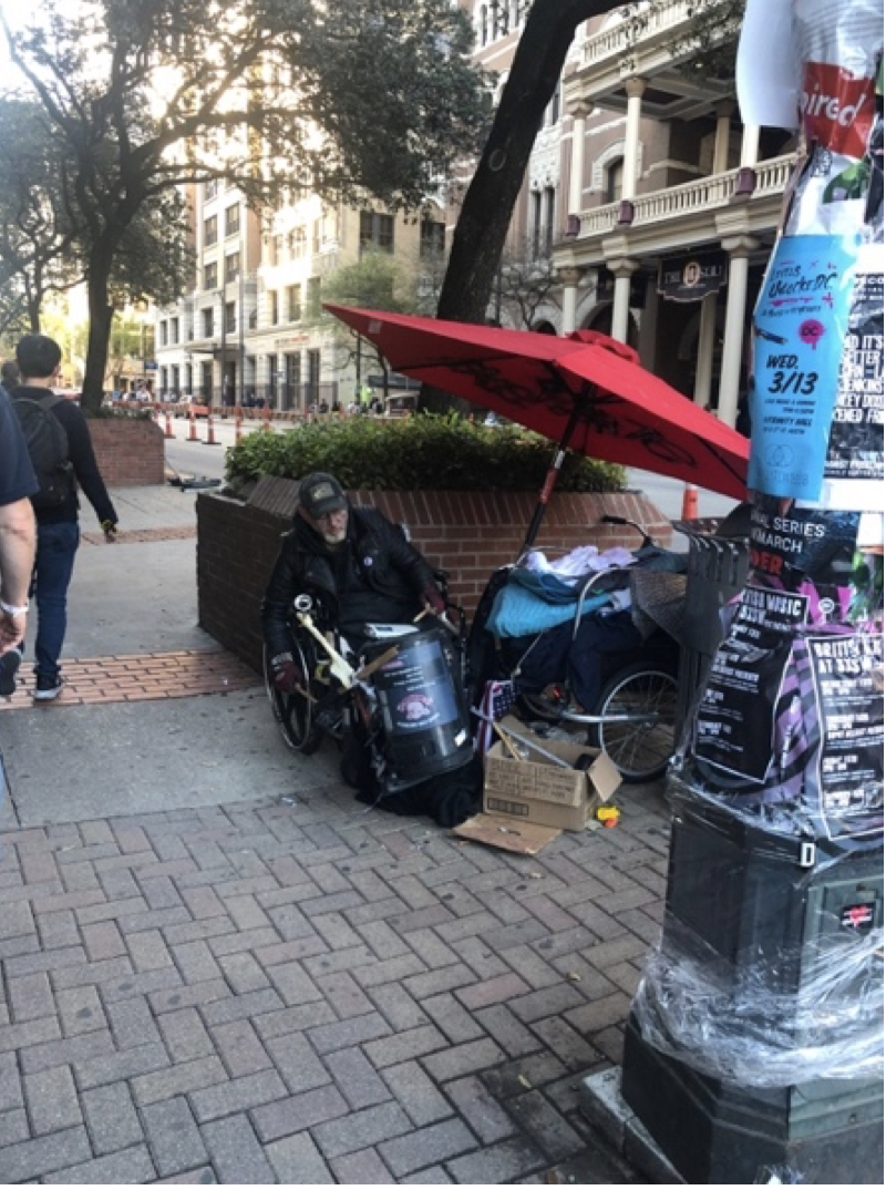 Belongings on the street in Austin